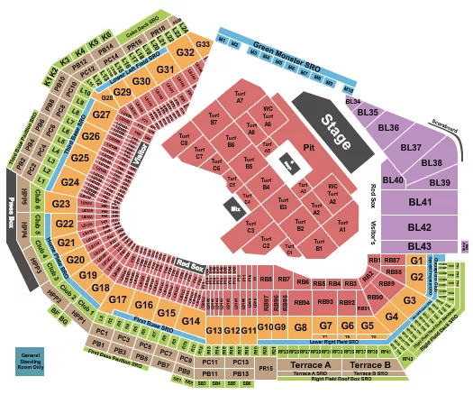 seating chart for Fenway Park - My Chemical Romance - eventticketscenter.com