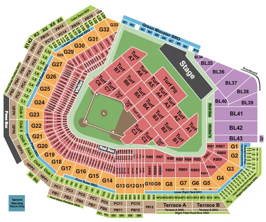 seating chart for Fenway Park - Noah Kahan - eventticketscenter.com