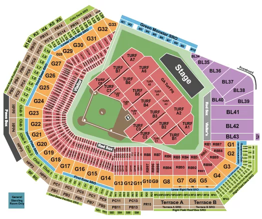 seating chart for Fenway Park - Rufus Du Sol - eventticketscenter.com