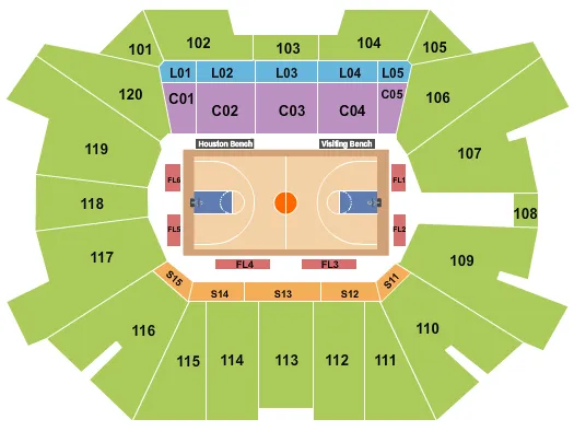 seating chart for Fertitta Center - Basketball 2 - eventticketscenter.com