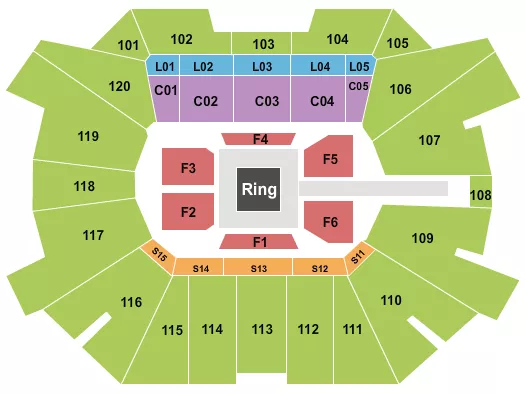 seating chart for Fertitta Center - Boxing - eventticketscenter.com