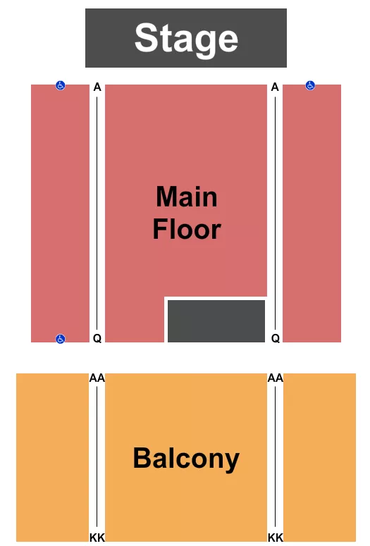 seating chart for Festival Hall Centre for the Arts - Endstage - eventticketscenter.com