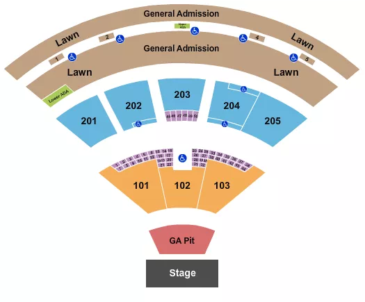 seating chart for Fiddlers Green Amphitheatre - Endstage GA Pit 2 - eventticketscenter.com