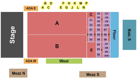 seating chart for Fillmore Auditorium - Colorado - Endstage 2 - eventticketscenter.com