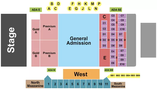 seating chart for Fillmore Auditorium - Colorado - Endstage GC/Prem - eventticketscenter.com