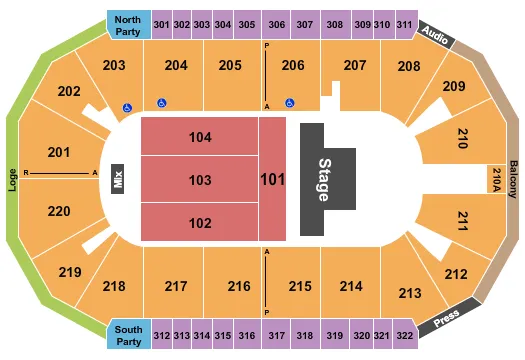 seating chart for Findlay Toyota Center - Alice Cooper - eventticketscenter.com
