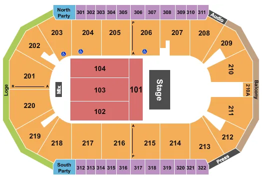 seating chart for Findlay Toyota Center - Foreigner - eventticketscenter.com