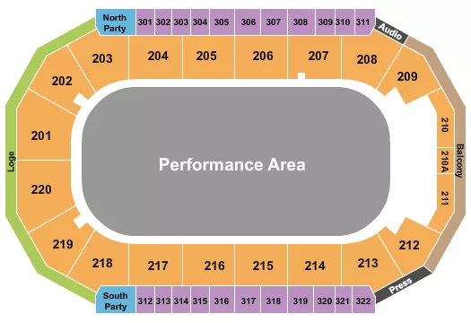 seating chart for Findlay Toyota Center - Toughest Monster Truck Tour - eventticketscenter.com