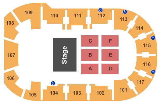 seating chart for LECOM Events Center - Disney Live - eventticketscenter.com