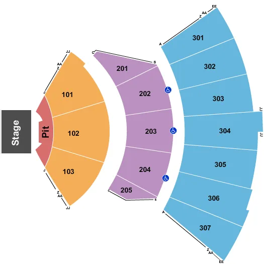 seating chart for FirstBank Amphitheater - Endstage Pit - eventticketscenter.com