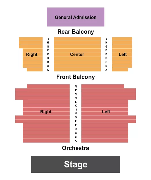 seating chart for First Congregational Church of Berkeley - Endstage Rear GA - eventticketscenter.com