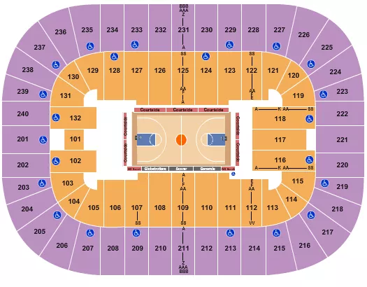 seating chart for First Horizon Coliseum At Greensboro Complex - Basketball - Globetrotters - eventticketscenter.com
