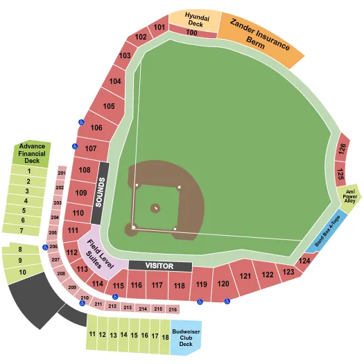seating chart for First Horizon Park - Baseball - eventticketscenter.com