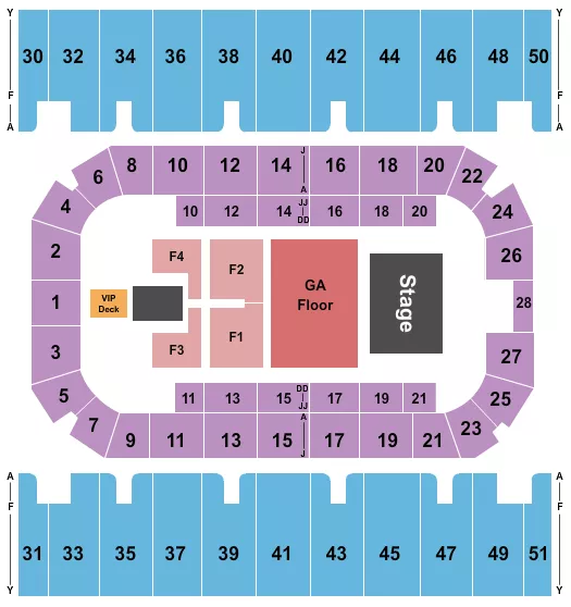 seating chart for First Interstate Arena - Breaking Benjamin - eventticketscenter.com