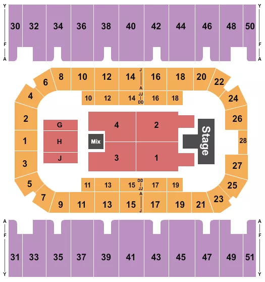 seating chart for First Interstate Arena - Endstage - Catwalk - eventticketscenter.com