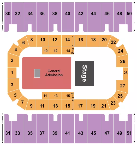 seating chart for First Interstate Arena - Endstage GA Floor 2 - eventticketscenter.com