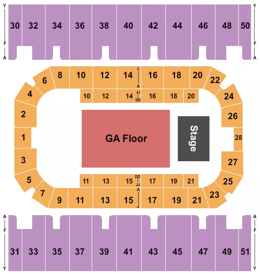 seating chart for First Interstate Arena - Endstage GA Floor 3 - eventticketscenter.com