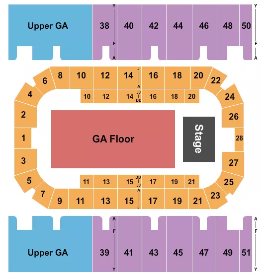 seating chart for First Interstate Arena - Endstage GA Floor 3 - eventticketscenter.com