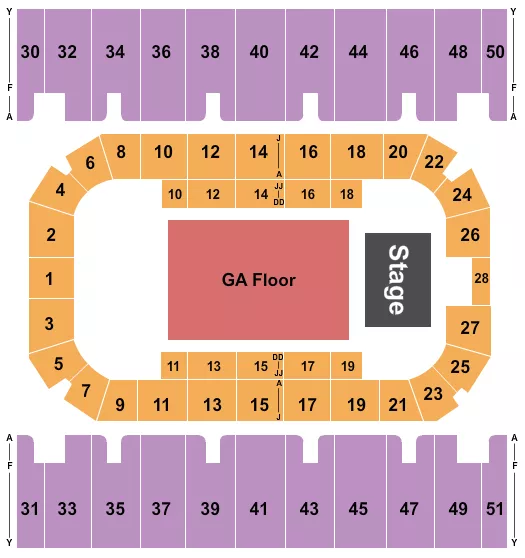 seating chart for First Interstate Arena - Endstage GA Floor 4 - eventticketscenter.com