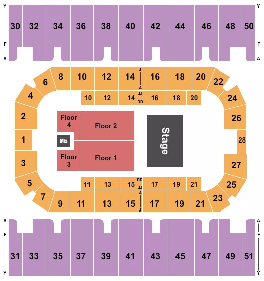 seating chart for First Interstate Arena - Half House 2 - eventticketscenter.com