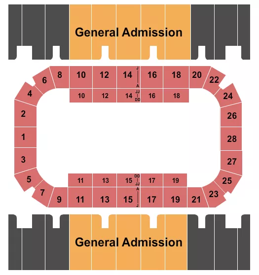 seating chart for First Interstate Arena - Open Floor - eventticketscenter.com