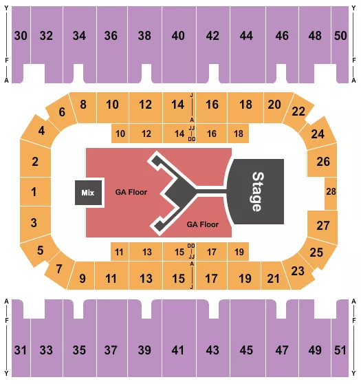 seating chart for First Interstate Arena - Shinedown - eventticketscenter.com