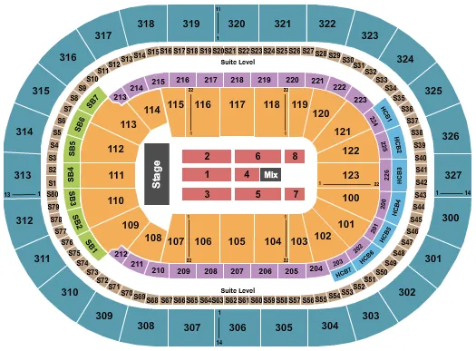 seating chart for KeyBank Center - End Stage - eventticketscenter.com