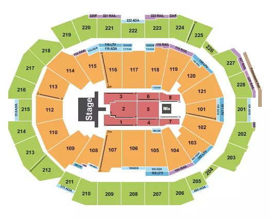seating chart for Fiserv Forum - Bryan Adams - eventticketscenter.com
