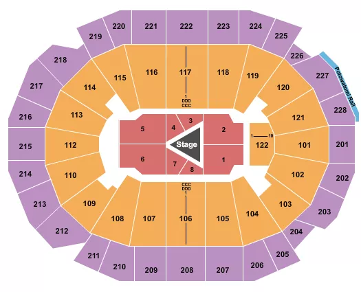 seating chart for Fiserv Forum - Center Stage 2 - eventticketscenter.com
