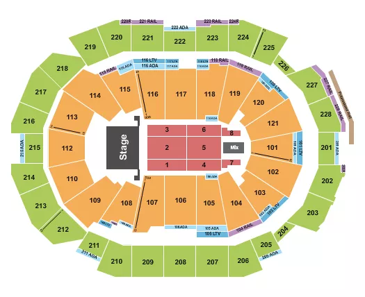 seating chart for Fiserv Forum - Chayanne - eventticketscenter.com