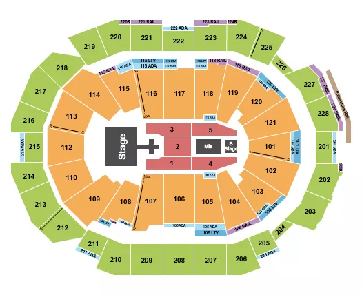 seating chart for Fiserv Forum - Def Leppard - eventticketscenter.com