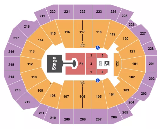 seating chart for Fiserv Forum - Disturbed - eventticketscenter.com