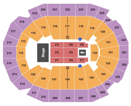 seating chart for Fiserv Forum - Endstage 3 - eventticketscenter.com