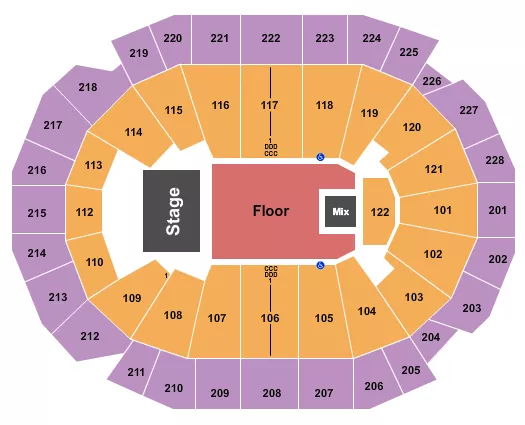 seating chart for Fiserv Forum - Endstage GA Flr 2 - eventticketscenter.com