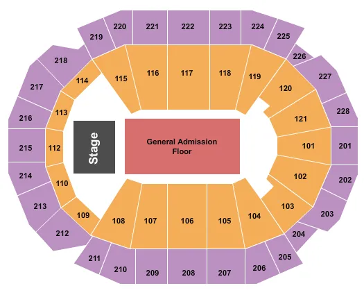 seating chart for Fiserv Forum - Endstage GA Flr - eventticketscenter.com