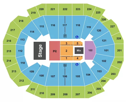 seating chart for Fiserv Forum - Endstage GA Pit 2 - eventticketscenter.com
