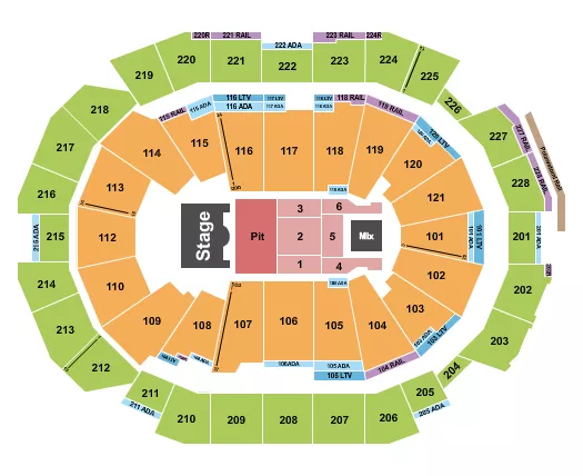seating chart for Fiserv Forum - Endstage GA Pit 3 - eventticketscenter.com