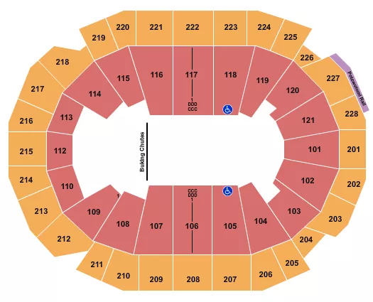 seating chart for Fiserv Forum - Rodeo - eventticketscenter.com