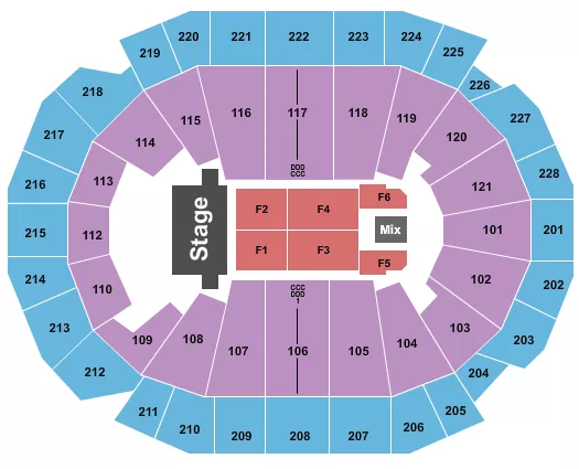 seating chart for Fiserv Forum - TSO 2023 - eventticketscenter.com