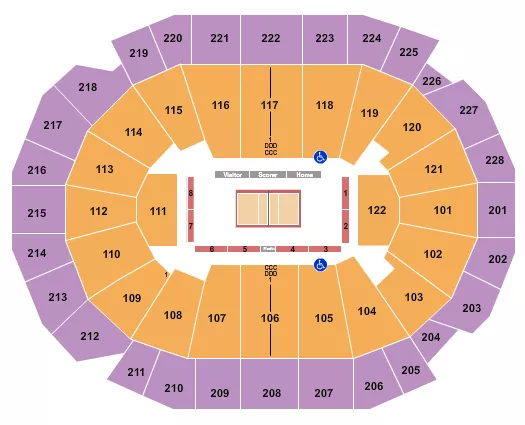 seating chart for Fiserv Forum - Volleyball 2 - eventticketscenter.com