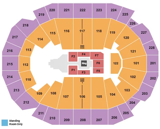 seating chart for Fiserv Forum - WWE - eventticketscenter.com