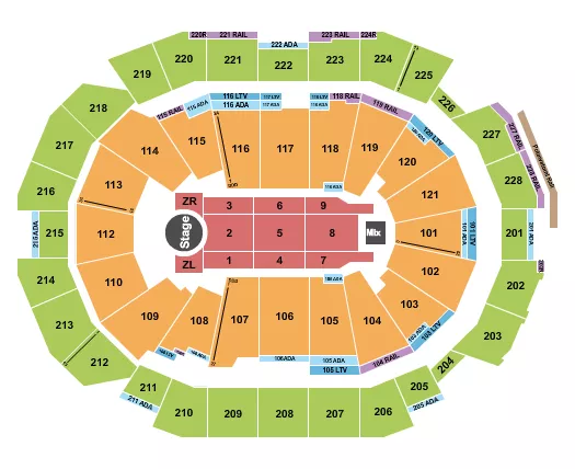 seating chart for Fiserv Forum - Zayn - eventticketscenter.com