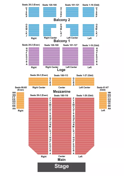 seating chart for Fisher Theatre - MI - End Stage - eventticketscenter.com