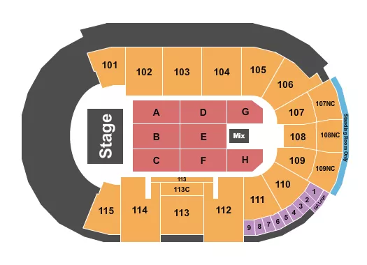 seating chart for Fishers Event Center - Endstage 2 - eventticketscenter.com