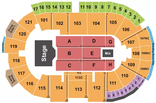 seating chart for Fishers Event Center - Endstage A-H - eventticketscenter.com