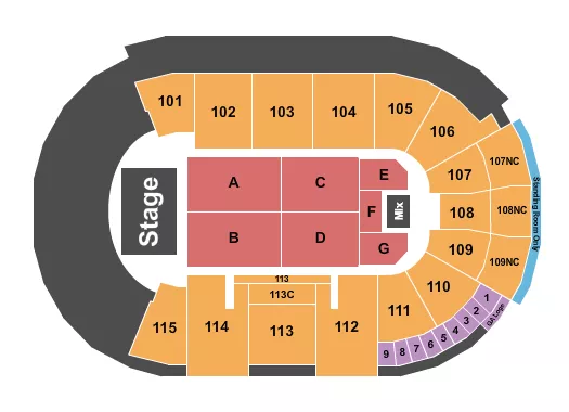 seating chart for Fishers Event Center - End Stage - eventticketscenter.com