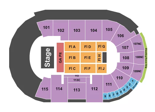 seating chart for Fishers Event Center - GA Pit - eventticketscenter.com