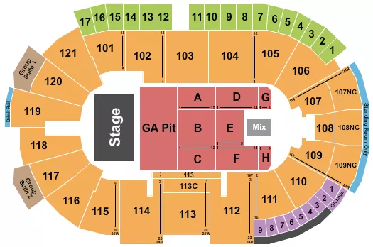 seating chart for Fishers Event Center - Gavin Addock - eventticketscenter.com