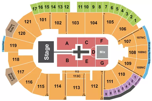 seating chart for Fishers Event Center - TobyMac - eventticketscenter.com