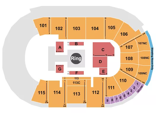 seating chart for Fishers Event Center - Wrestling 2 - eventticketscenter.com